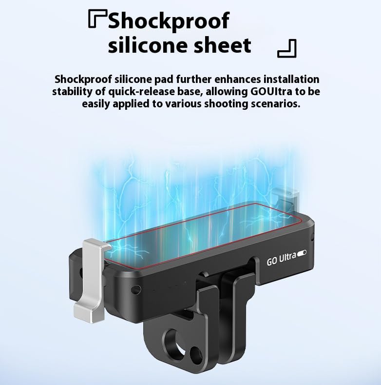 XYYORITRIX Quick Release Mount for Insta360 Go Ultra Camera Aluminum Metal 1/4 Screw Camera Bracket Folding Magnetic Extension Mount Anti-Vibration