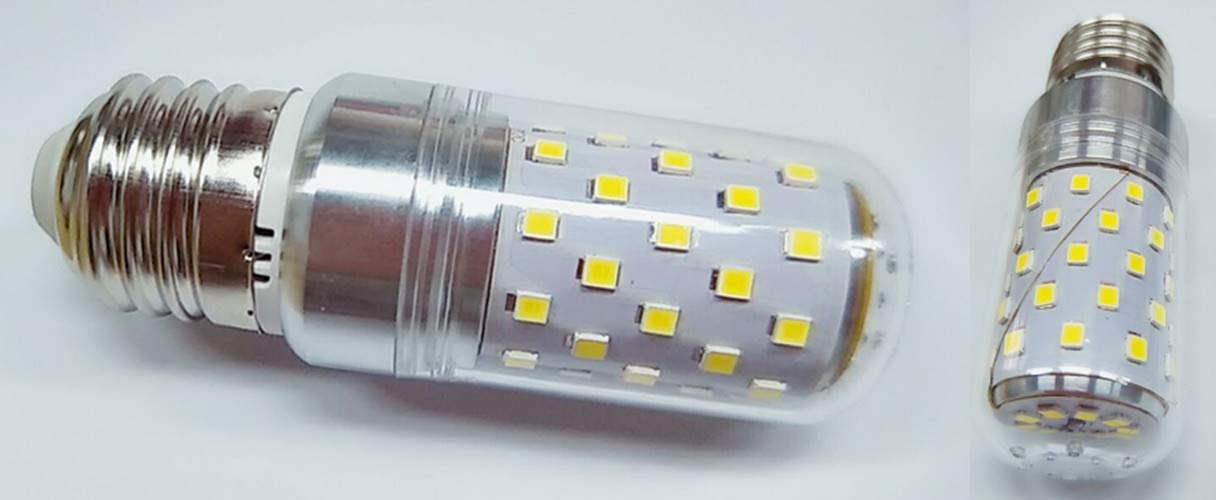 E27 LED Corn Bulbs 12W LED Candelabra Light Bulbs 100W Equivalent 12W LED Candle Bulbs,Daylight White 6000K,E26/E27 Base,Non-Dimmable, Pack of 4