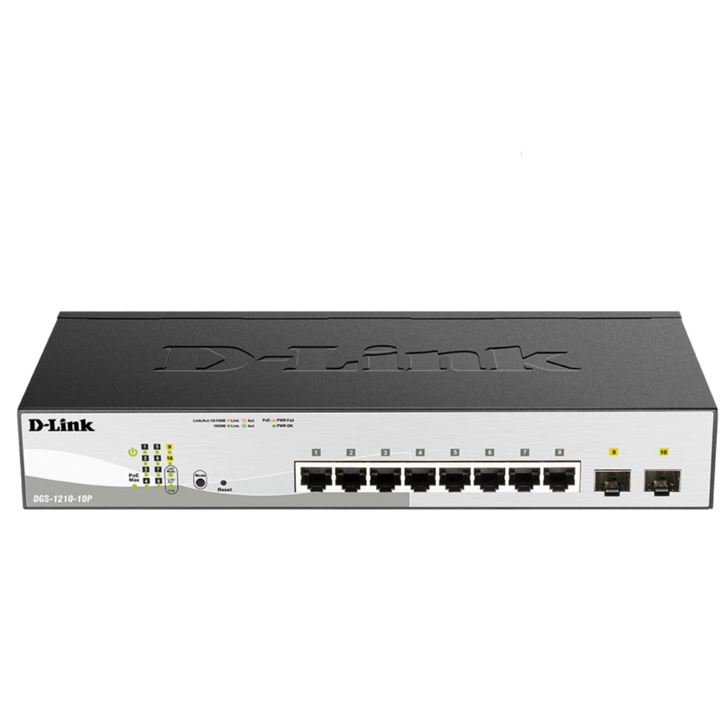 D-Link 10-Port Gigabit Smart Managed PoE+ Switch | 8 PoE+ Ports (65W) + 2 SFP Ports | L2+ | VLANs | Web Managed | Surveillance Mode | Desktop or