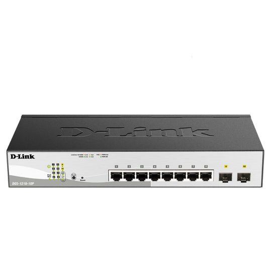 D-Link 10-Port Gigabit Smart Managed PoE+ Switch | 8 PoE+ Ports (65W) + 2 SFP Ports | L2+ | VLANs | Web Managed | Surveillance Mode | Desktop or