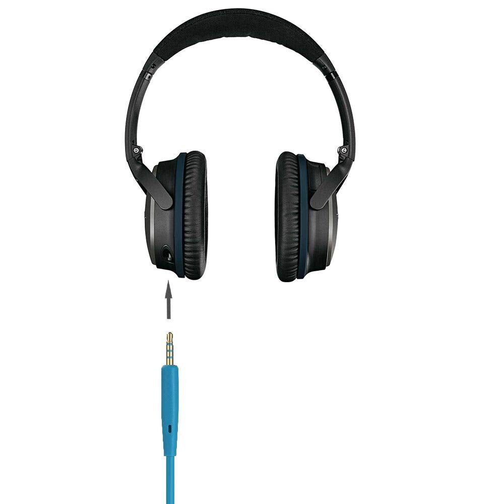 EARLA TEC Replacement Audio Cable Cord Extension Wire for Bose QuietComfort QC25 QC35 Headphones with in line Mic Volume Control (Blue)