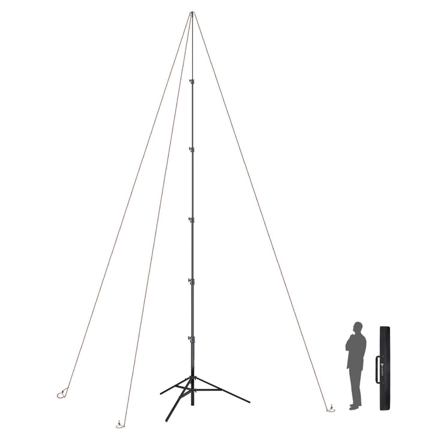 RAUBAY 24' Tall Tripod Stand, Extreme Tall Heavy Duty Sports Camera Video Tripod, Spring Telescoping Aluminium Alloy Large Light Stand with 1/4"& 3/8"