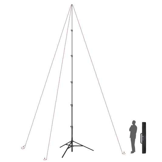 RAUBAY 24' Tall Tripod Stand, Extreme Tall Heavy Duty Sports Camera Video Tripod, Spring Telescoping Aluminium Alloy Large Light Stand with 1/4"& 3/8"