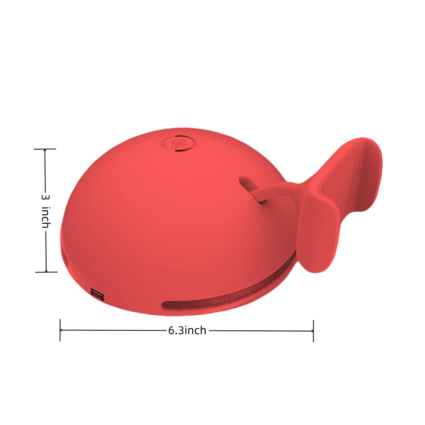 Whale-Shaped Air Purifier with Phone Holder, 6.3 x 3 inches, Red, for Truck RV Office (red)