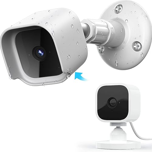 Blink Mini Wall Mount Bracket with Protective Case?Weather Proof 360 Degree Protective Adjustable Indoor/Outdoor Small Mount(1 Pack White?Camera not