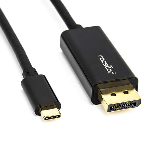 Rocstor Y10C167-B1 Premium 6ft USB-C to DisplayPort Cable M/M- USB Type-C to DisplayPort Converter Cable - 6ft (1.8m) - Supports up to 4K 60Hz Mac or