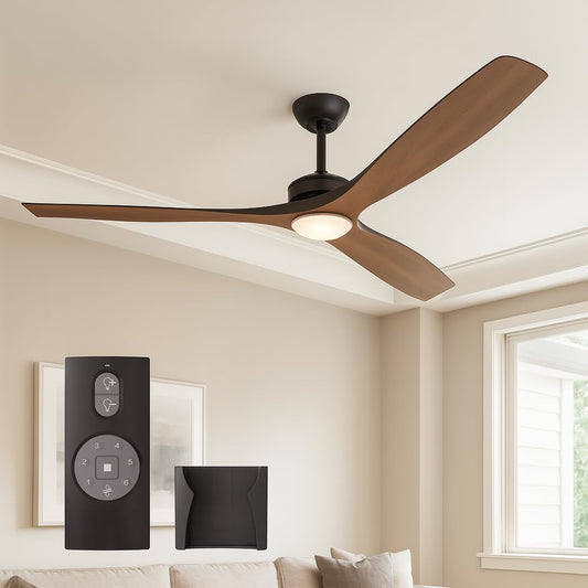 FANX 60 Inch Indoor Outdoor Ceiling Fan with Light, Quiet 6-Speed DC Motor, Dimmable 18W LED 1500 Lumens, Adjustable Color Temperature, Reversible