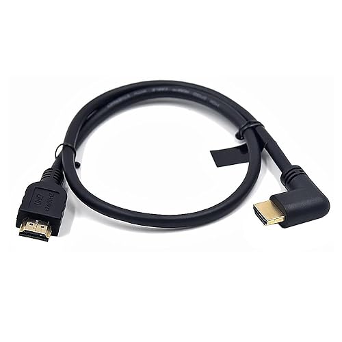 Kework 2 Feet 48Gbps HDMI 8K@60Hz Ultra HD Cable, Straight Male to Right Angle Male HDMI 2.1 High Speed Shield Cord for Xbox TV PS4 PS5 Switch