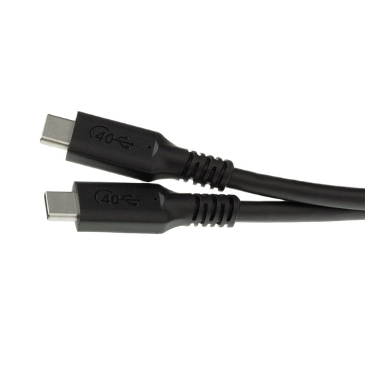 CableWholesale USB4 40Gbps 100 watt Fast Charging Cable, USB Type C Male to Male, Thunderbolt 3 Compatible, PVC Jacket, Black, 1 Feet