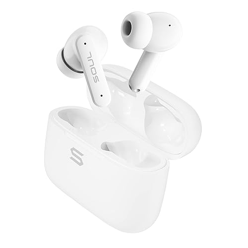 Soul Environmental Noise Cancelling Wireless Earbuds IPX4 Waterproof Bluetooth in Ear Headphones with Powerful Bass, 30H Playtime, Low Latency…