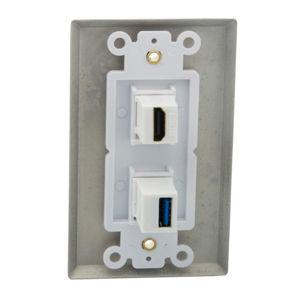 YinXiong Aluminum Metal Solid Style HDMI USB3.0 Wall Plate With Backside Female To Female Connector
