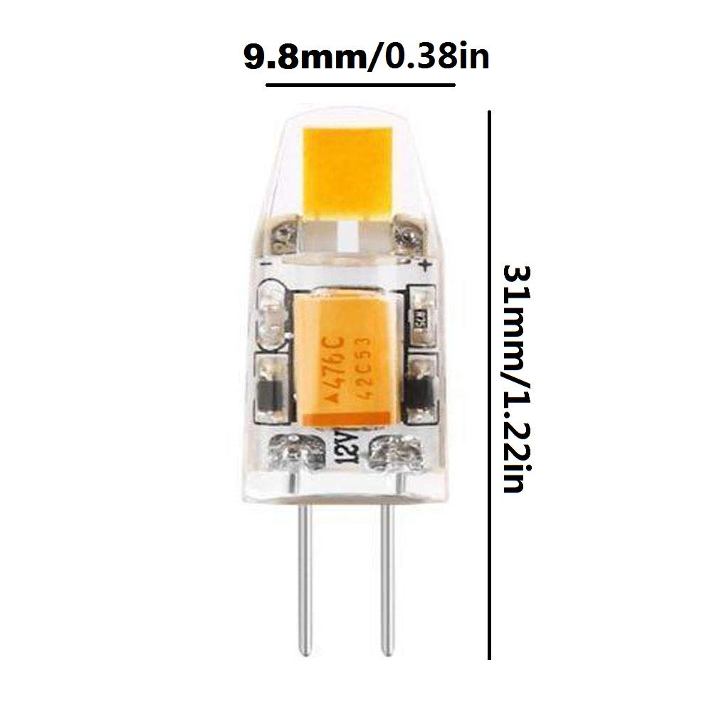 Lxcom Lighting G4 LED Bulb 1W 12V LED Light Bulb T3 10W Halogen Replacement Bulb G4 Bi-Pin Base Warm White 3000k No Flicker for Landscape Lighting,10