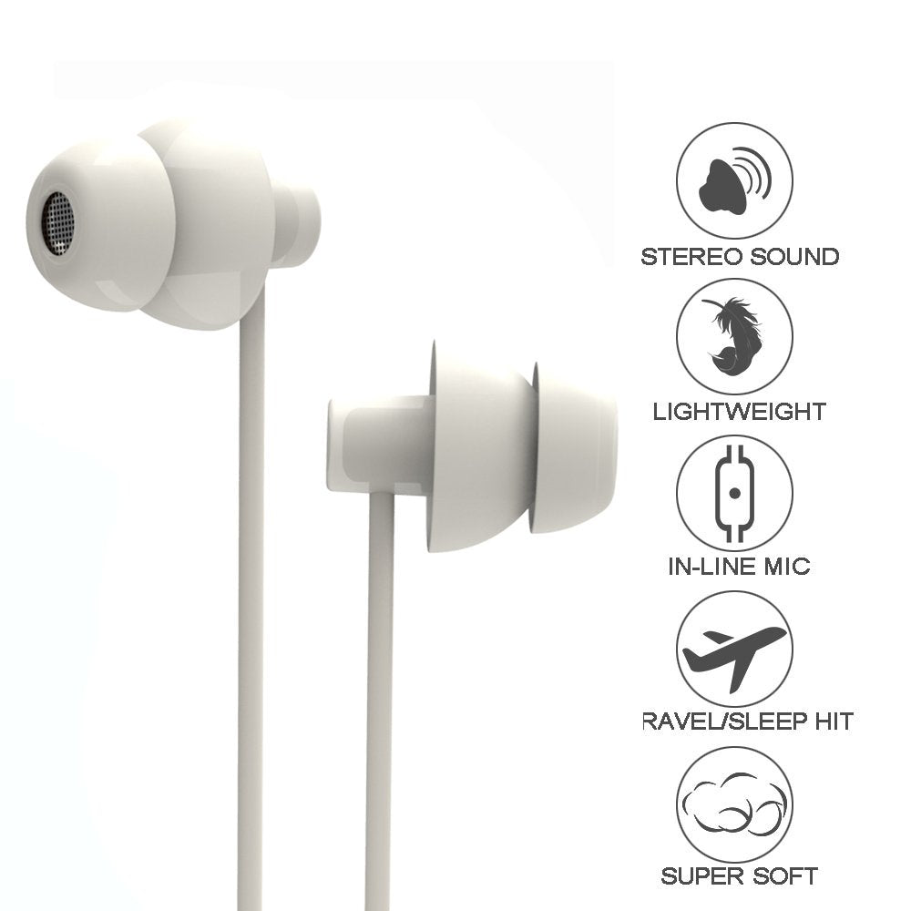 Ururtm Sleep Soundproof Earbuds Headphones, Noise Isolating Soft Earbuds for Sleeping, Nighttime, Insomnia, Side Sleeper, Snoring, Travel, Meditation…