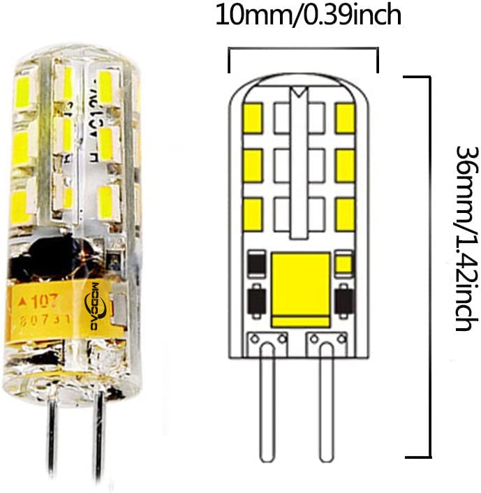 MODOAO 10 Pack G4 2W 3W 24/48 LED Corn Bulb 3014 SMD Corn Light Lamp Cool White Warm White AC DC 12V(2W,Cool White)