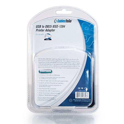 C2G 16899 USB To DB25 Parallel Printer Adapter Cable, Beige (6 Feet, 1.82 Meters)