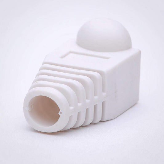 FireFold RJ45 Strain Relief Boot Covers- 100 Pack, Count Set for Cat5 Cat5e, and Cat6 Ethernet Connectors, White