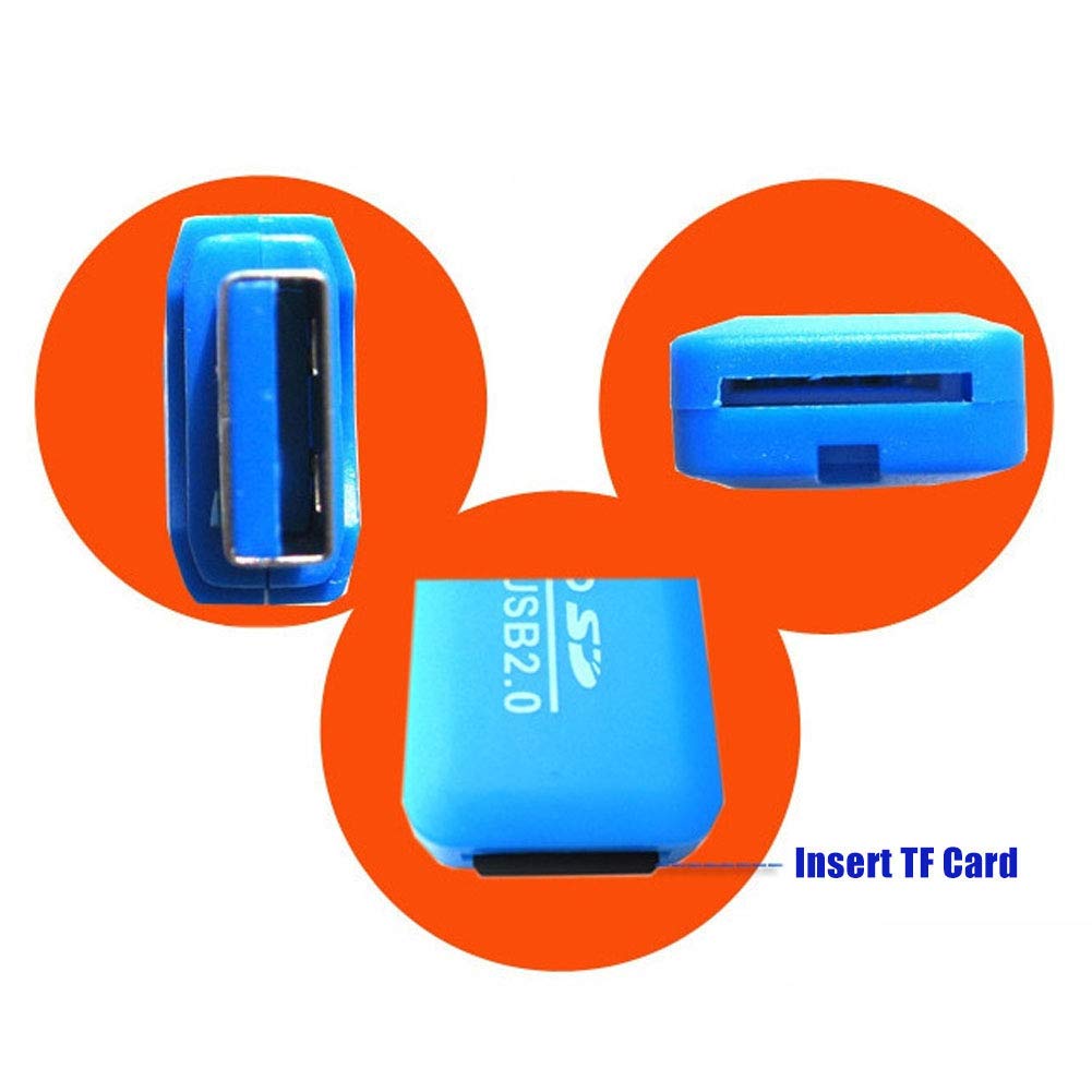 VizGiz 6 Pack Micro SD Card Reader SDXC TF USB 2.0 T-Flash MicroSD TransFlash Memory Card Reader Adapter Writer Mini Ice Cool for Android Phone Camera