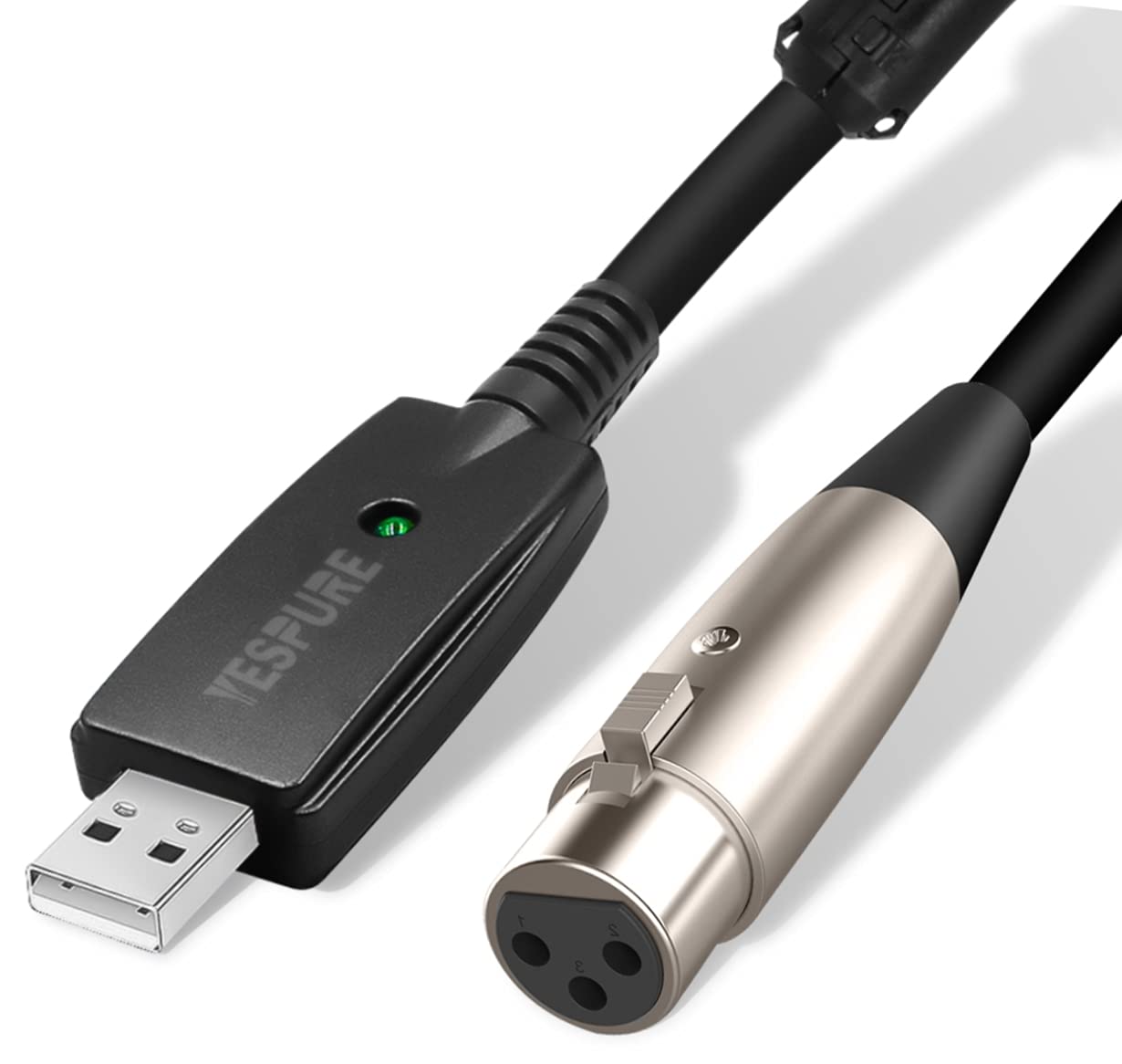 YESPURE USB Microphone Cable for Instruments Recording USB Male to XLR Female Mic Link Converter Cable Studio Audio Cable Connector Cords Adapter