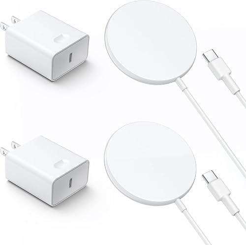 SMOONFACE Magnetic Wireless Charger for iPhone 17 16 Wireless Charger with 20W PD USB C Charger, 2 Pack Compatible with Magsafe Charger for iPhone