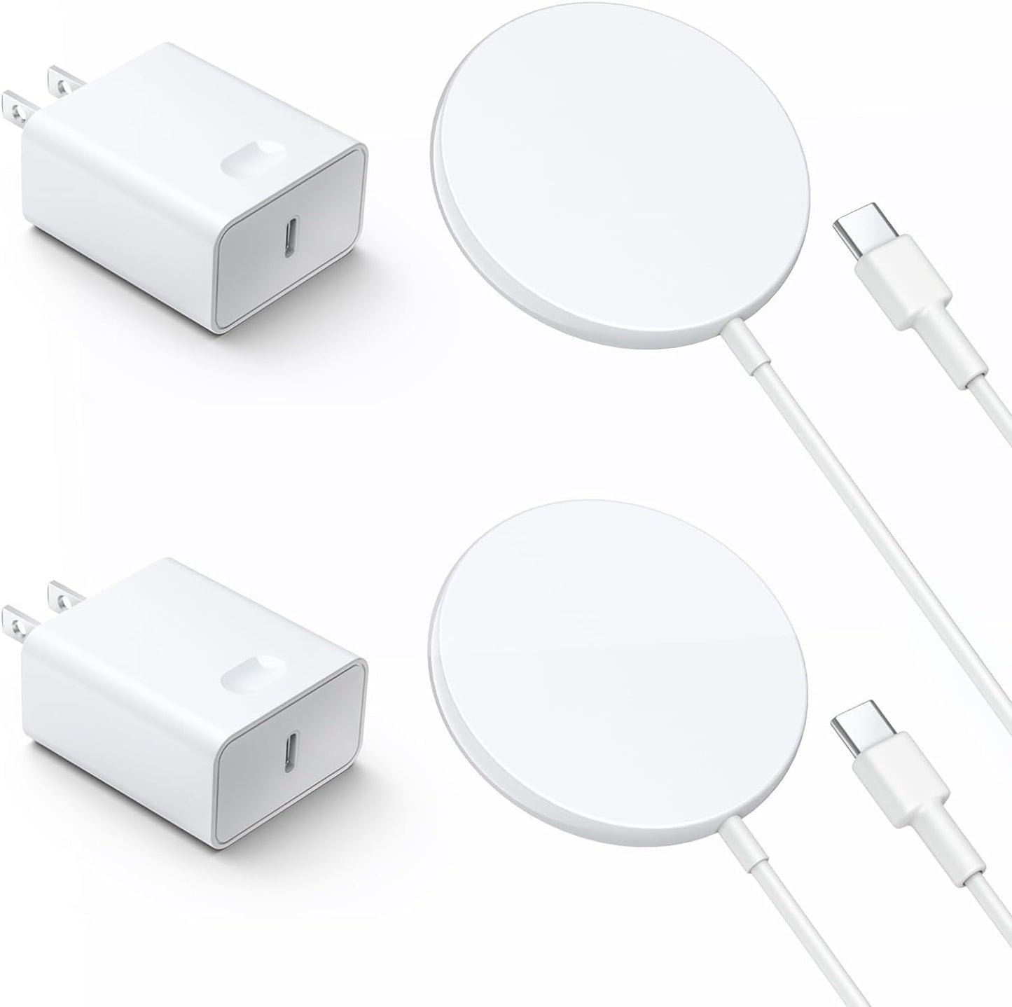 SMOONFACE Magnetic Wireless Charger for iPhone 17 16 Wireless Charger with 20W PD USB C Charger, 2 Pack Compatible with Magsafe Charger for iPhone