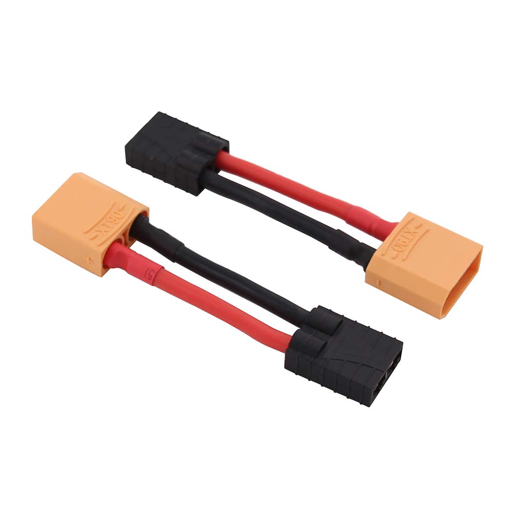 OliRC 3pcs XT90 Male Connector Adapter Cable - 12awg 5cm Wire(C49-3)