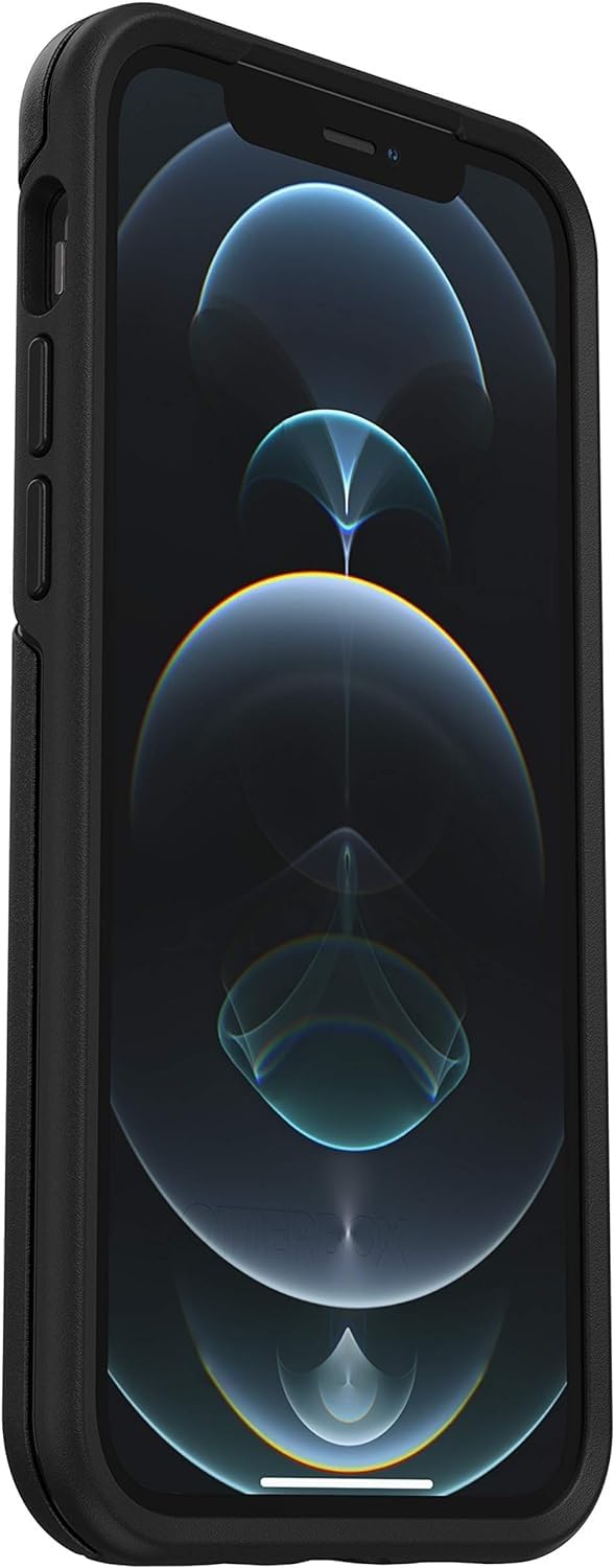 OtterBox iPhone 12 & iPhone 12 Pro Symmetry Series Case - Black, Ultra-Sleek, Wireless Charging Compatible, Raised Edges Protect Camera & Screen