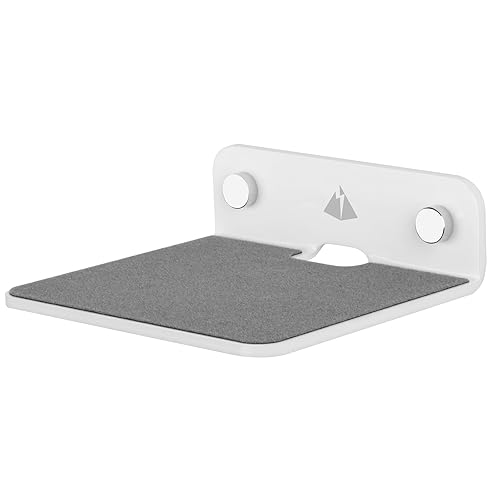 TXEsign Wall Shelf Speaker Mount, Small Wall Shelf for Speaker, Webcam, Cell Phones, Acrylic Floating Shelf (White)