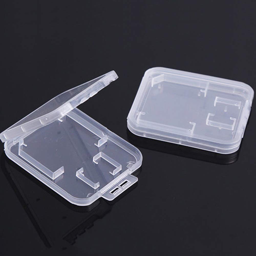 Clear Plastic Memory Card Case Compatible with SD SDHC SDXC Micro SD T-Flash Card (10 PCS)