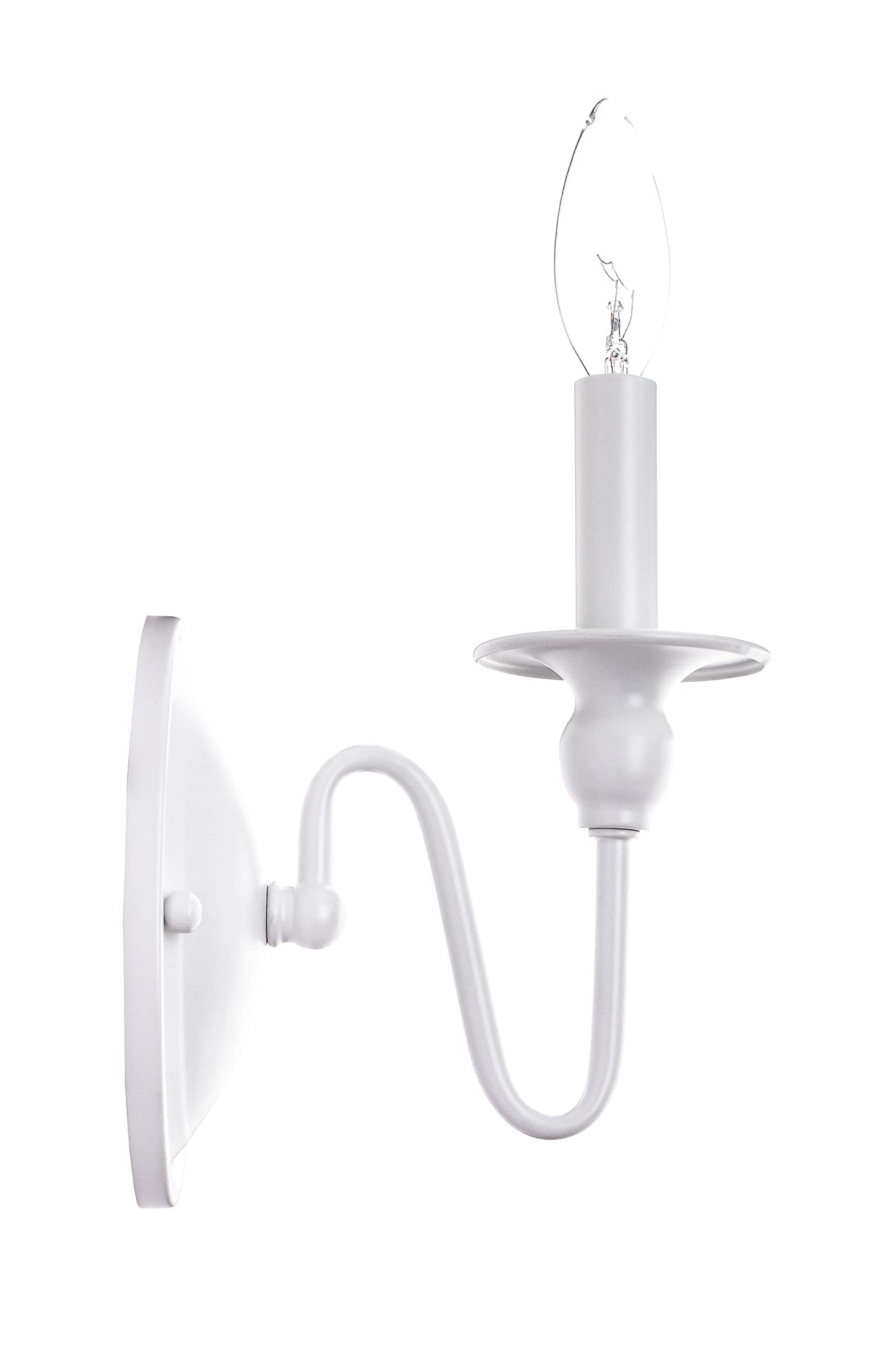Aspen Creative 62710-03-1, 1 Light Indoor Wall Fixture, 4-1/4" W x 7-5/8" H x 6-1/4" E, Matte White Finish, Bulb Not Included