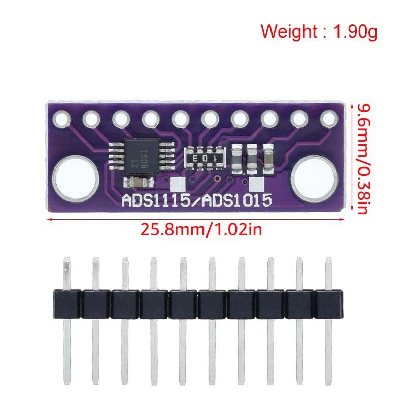 4Pcs ADS1115/ADS1015 16 Bit 4 Channel High-Precision I2C IIC Analog-to-Digital Converter ADC Conversion Module Development Board for Arduino Raspberry
