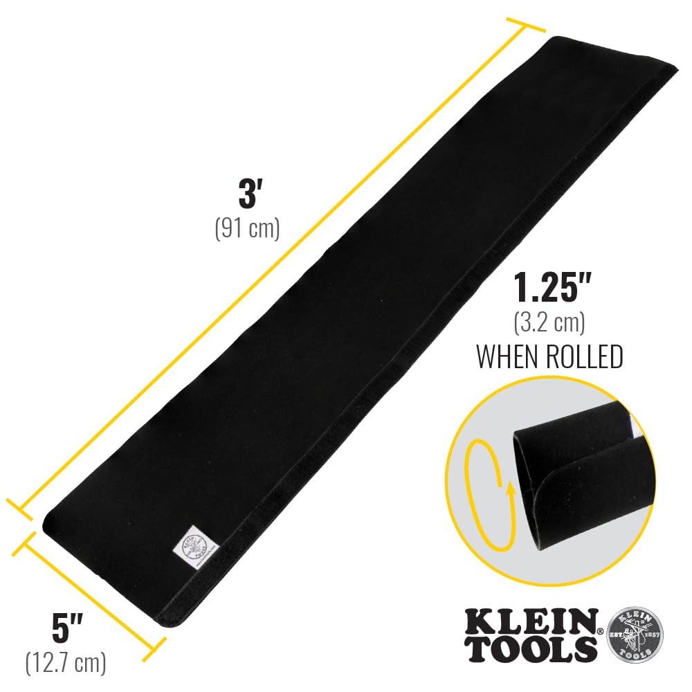 Klein Tools 450-320 Cable Management Sleeve, Cord Management for Home, Office or Job, 1-1/4-Inch Max Diameter, 3-Foot Length, Black, 2-Pack