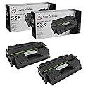 LD Products Replacement Toner Cartridge Compatible with HP 53X Q7553X High Yield (Black, 2Pk) Compatible with HP Printer LaserJet P2015, P2015d