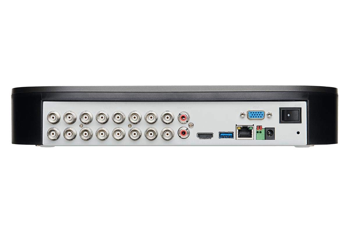 Lorex D441A62B 16 Channel 1080p Analog HD 2TB Security System DVR with Advanced Motion Detection Technology and Smart Home Voice Control, Black