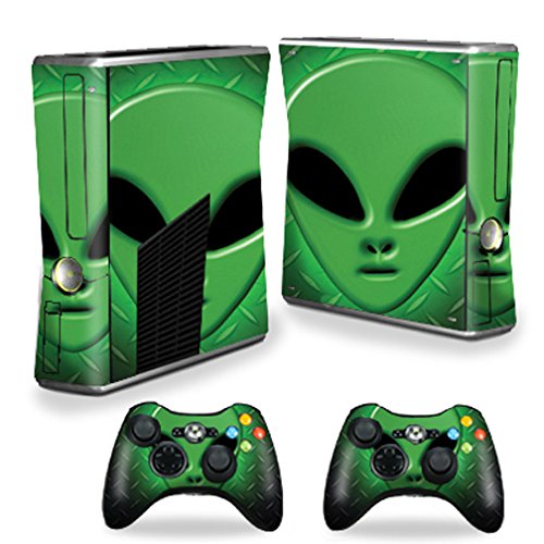 MightySkins Skin Compatible with X-Box 360 Xbox 360 S Console - Alien Invasion | Protective, Durable, and Unique Vinyl Decal wrap Cover | Easy