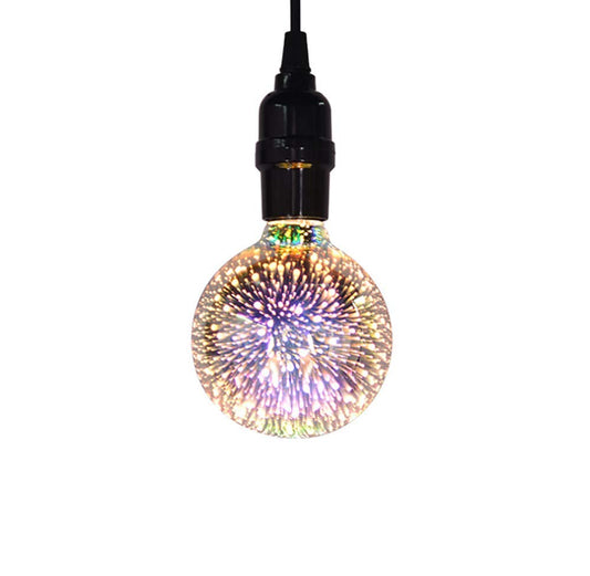 AMZSTAR 3D Firework Bulb Globe Light Bulb E27 AC 85-220V 4W Retro Edison Bulb Warm White Light for Holiday Christmas Decoration Bar Glass LED Lamp