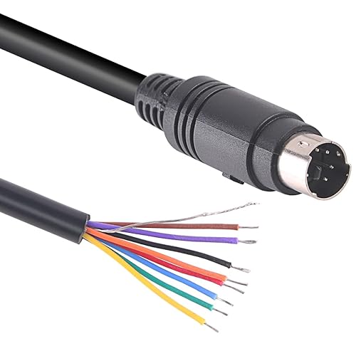 Mendouconert Mini DIN 8 Pin Male to Bare Wire End Adapter Cable, MD8 Connector Pigtail for DIY and Repair (5mtr)