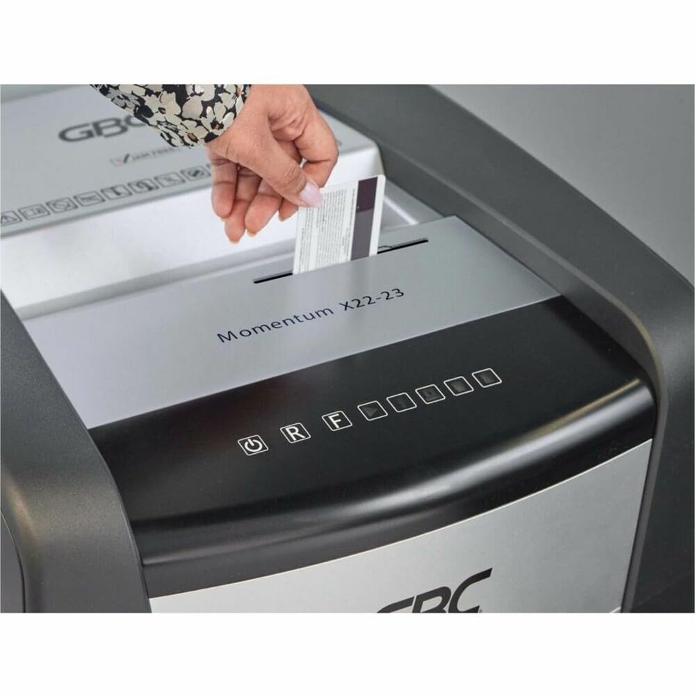 GBC Paper Shredder, 22 Sheet Capacity, Micro-Cut, P-4 Level Security, Anti-Jam, Momentum X22-23 (WSM177004)