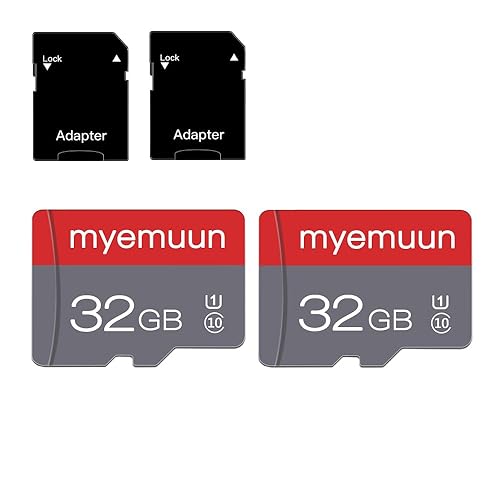 2 Pack 32 GB Micro Memory Card with Adapter, TF Memory Card Class 10, Mini Memory Card for Smartphone/Tablet/Camera/Personal Computer (32GB*2)