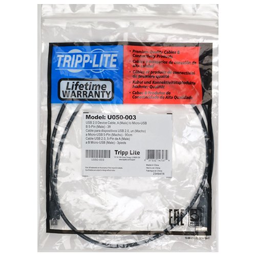Tripp Lite USB 2.0 Hi-Speed A to Micro-B Cable (M/M) 3-ft. (U050-003)