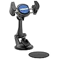 ARKON Mounts Sticky Suction Mount with RoadVise Phone Holder For Cars and Trucks, Fully Adjustable with Powerful Suction Mount or Dash Mounting, Fits