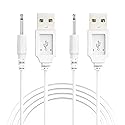 Bicmice USB DC Charging Cable 2.5mm DC Charger Cord 2.7Ft Replacement for Massager-2 Pack(White)