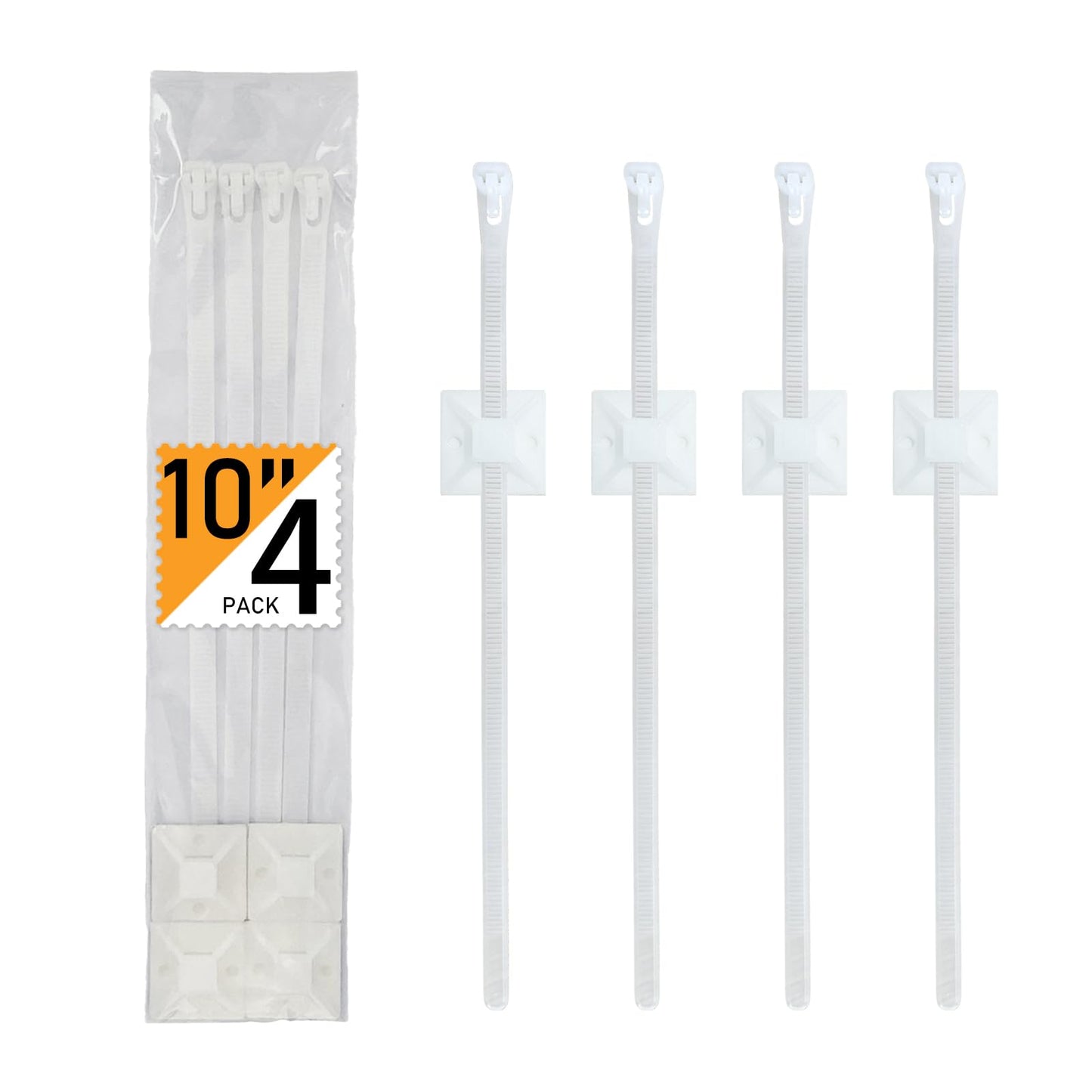 10 Inch Reusable Adjustable Straps with Sticky Pads - Durable Fastening Straps for Home Organization, Car Accessories, Cable Management, Tools