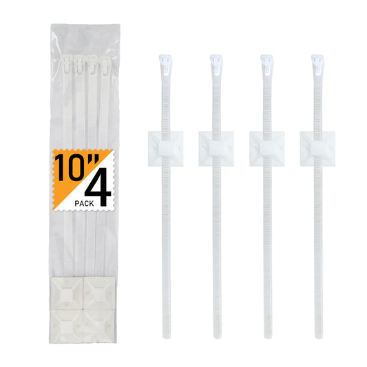 10 Inch Reusable Adjustable Straps with Sticky Pads - Durable Fastening Straps for Home Organization, Car Accessories, Cable Management, Tools