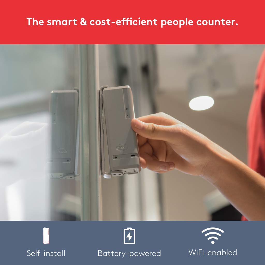 Pearl People Counter: Fully Wireless 2.4ghz Wi-Fi Visitor Counter/Patron Counter/Door Counter/Retail Customer Traffic Counter - in & Out Detection