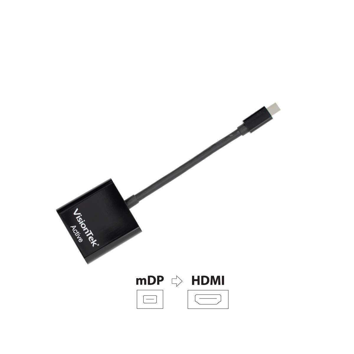 VisionTek Mini DisplayPort to HDMI 4K Active Adapter, Male to Female, for MacBook Pro, Macbook Air, Mac Mini, Microsoft Surface Pro 3/4, Desktop