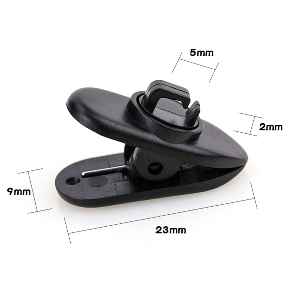 Clips for Earphone Wire,360 Degree Rotate Headphone Mount Cable Clothing Clip, Use for Fixing Headphone Wire,Black & White (20Pcs/Pack)
