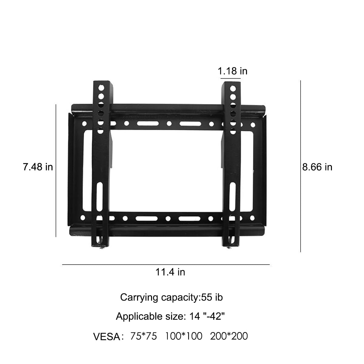 Wall Mount TV Monitor Bracket with Tilts and Extends for Most 14-42 Inch LED LCD OLED Screens,75 100 200 VESA Compatible,Max 40lb Capacity (14"-42")