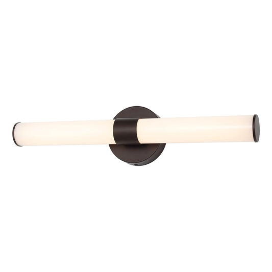 JONATHAN Y 20" Oil Rubbed Bronze/White Integrated LED Vanity Light, Mid-Century Modern Iron Sconce with Frosted Acrylic Shade, Dimmable Bathroom Light