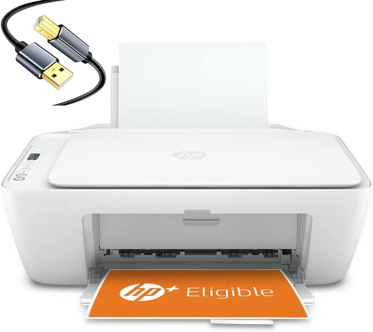 HP DeskJet 2752e Wireless All-in-One Instant Ink Ready Color Inkjet Printer, White - Print Scan Copy - Icon LCD Display, 1200 x 1200 dpi, WiFi