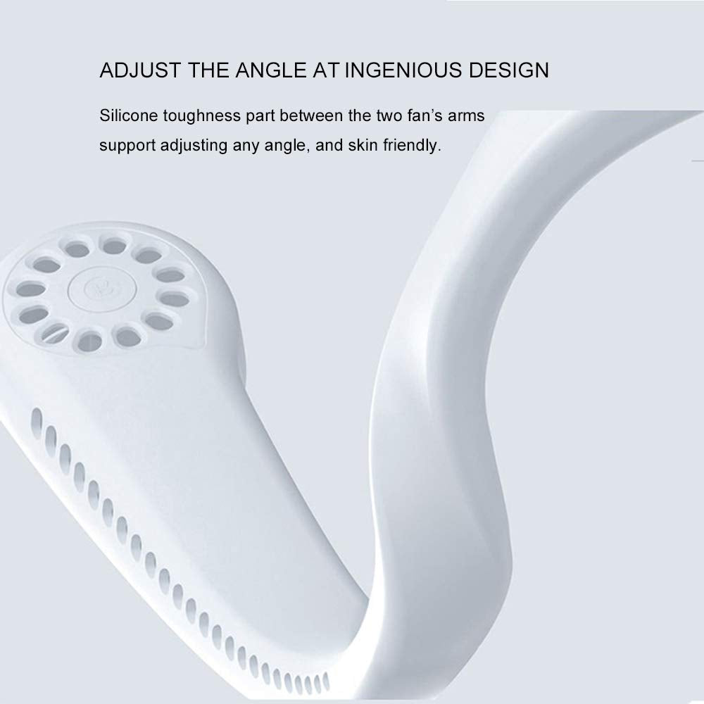 ROOYLE Hands Free Neck Fan, Bladeless Mini Portable Fan USB Rechargeable with 3 Level and 360 Degrees Surround Air Flow, U-Shaped Leafless Hanging